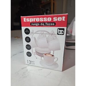 BC Service For 6 Espresso Set. Cups, Saucers, And Display/Storage Stand. 4oz...